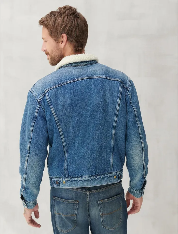 Jackets and Outerwear Men Lucky Brand Sherpa Trucker Jacket Cypress Indigo