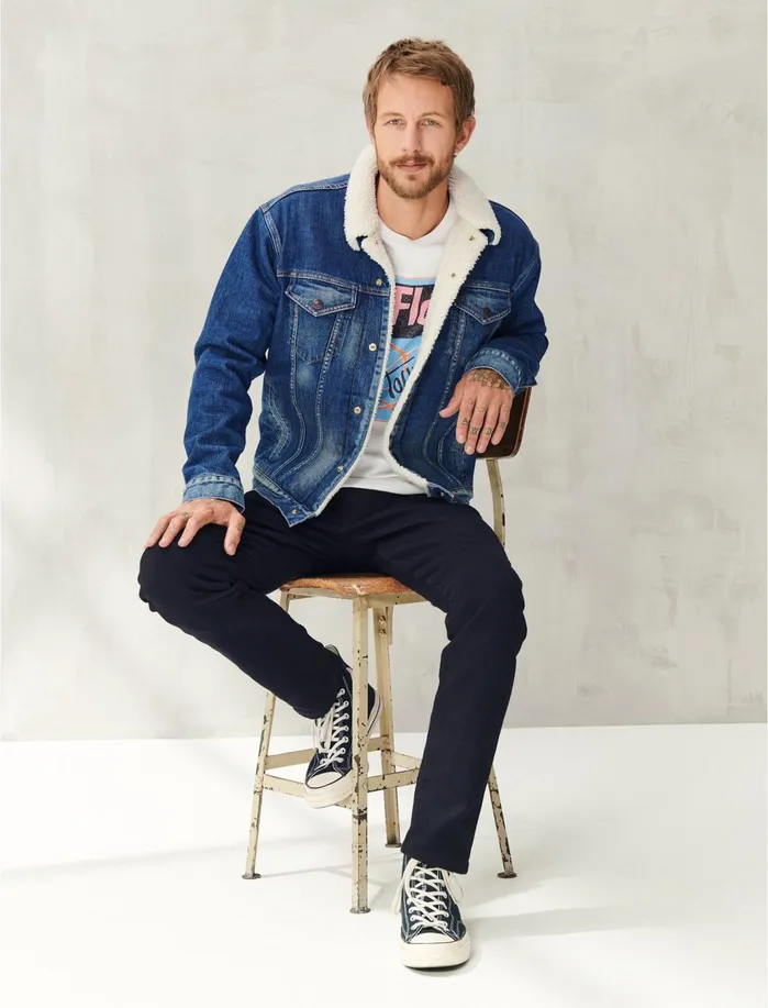 Jackets and Outerwear Men Lucky Brand Sherpa Trucker Jacket New Emory