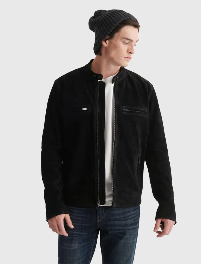 Jackets and Outerwear Men Lucky Brand Suede Bonneville Jacket Black