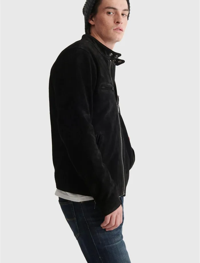 Jackets and Outerwear Men Lucky Brand Suede Bonneville Jacket Black