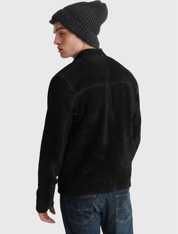 Jackets and Outerwear Men Lucky Brand Suede Bonneville Jacket Black