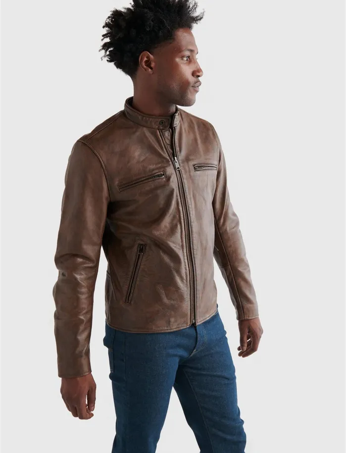 Jackets and Outerwear Men Lucky Brand Vintage Leather Jacket Pinecone