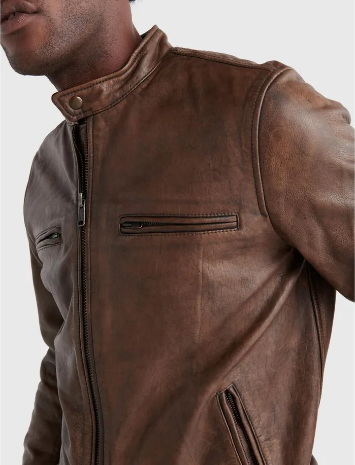 Jackets and Outerwear Men Lucky Brand Vintage Leather Jacket Pinecone