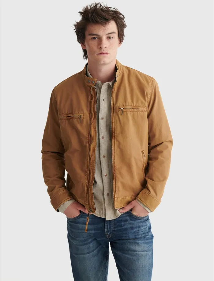 Jackets and Outerwear Men Lucky Brand Washed Bonneville Jacket Bronze Brown