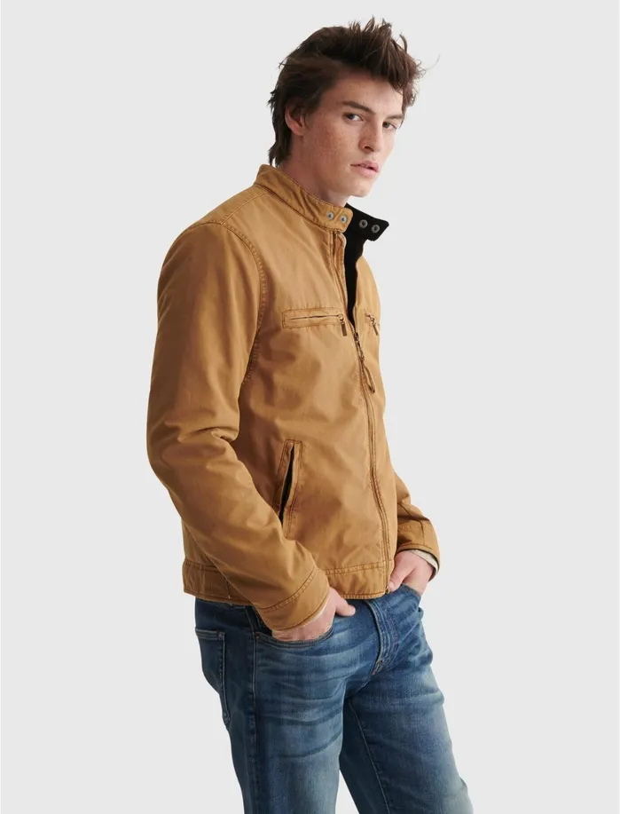 Jackets and Outerwear Men Lucky Brand Washed Bonneville Jacket Bronze Brown