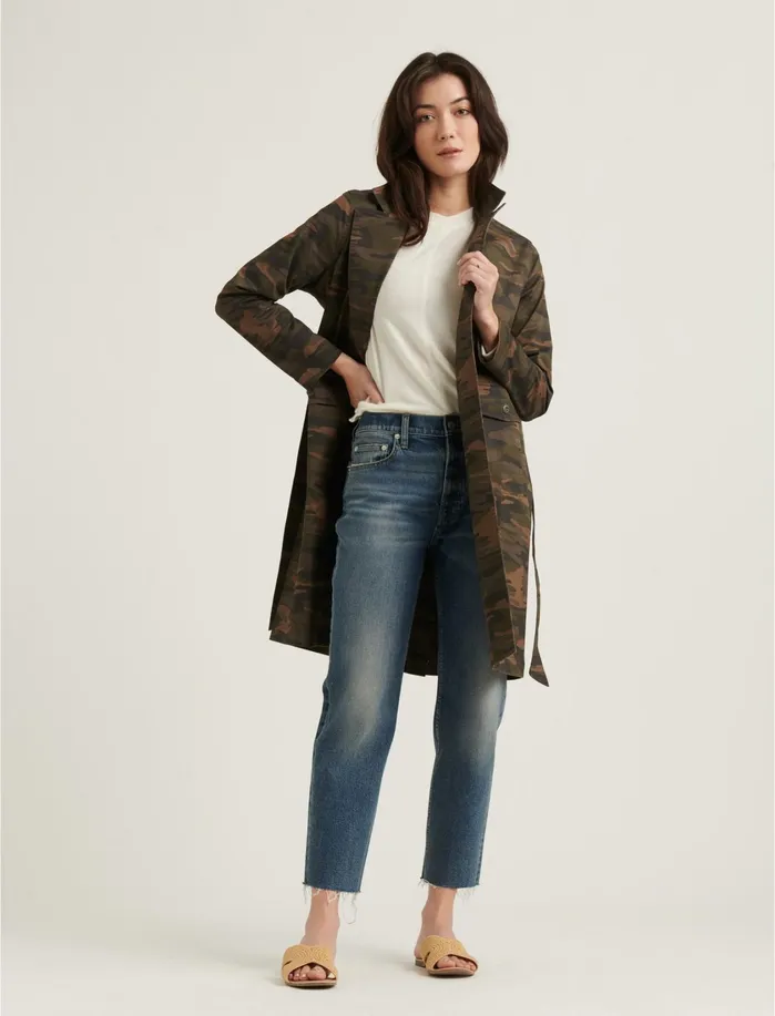 Jackets and Outerwear Women Lucky Brand Camo Trench Camo Olive Multi