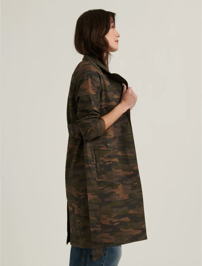 Jackets and Outerwear Women Lucky Brand Camo Trench Camo Olive Multi