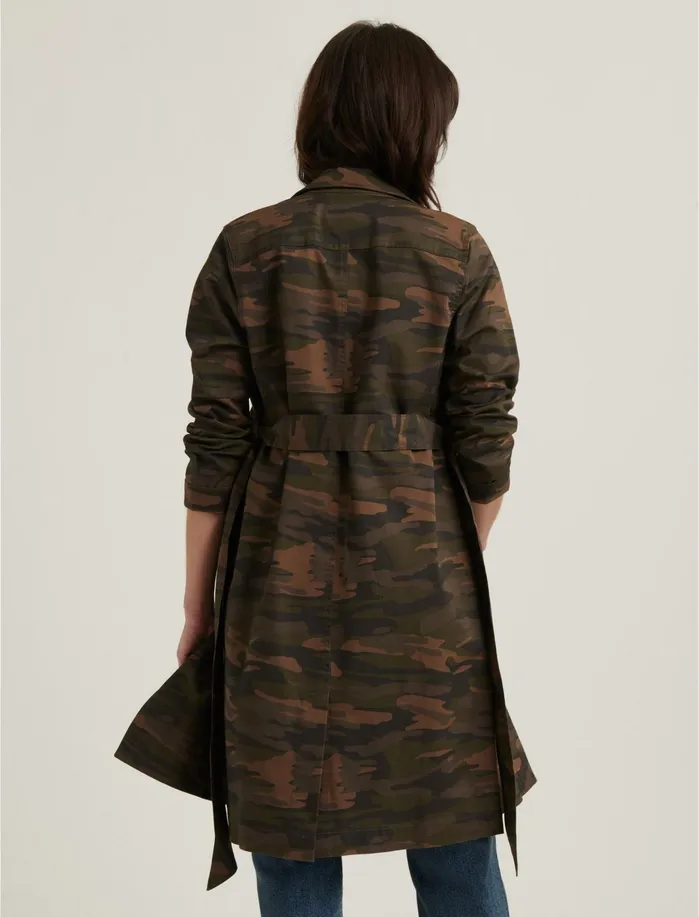Jackets and Outerwear Women Lucky Brand Camo Trench Camo Olive Multi
