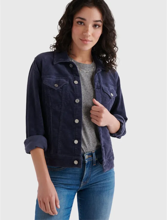 Jackets and Outerwear Women Lucky Brand Corduroy Tomboy Trucker Jacket American Navy Jackets and Outerwear Women Lucky Brand Corduroy Tomboy Trucker Jacket American Navy
