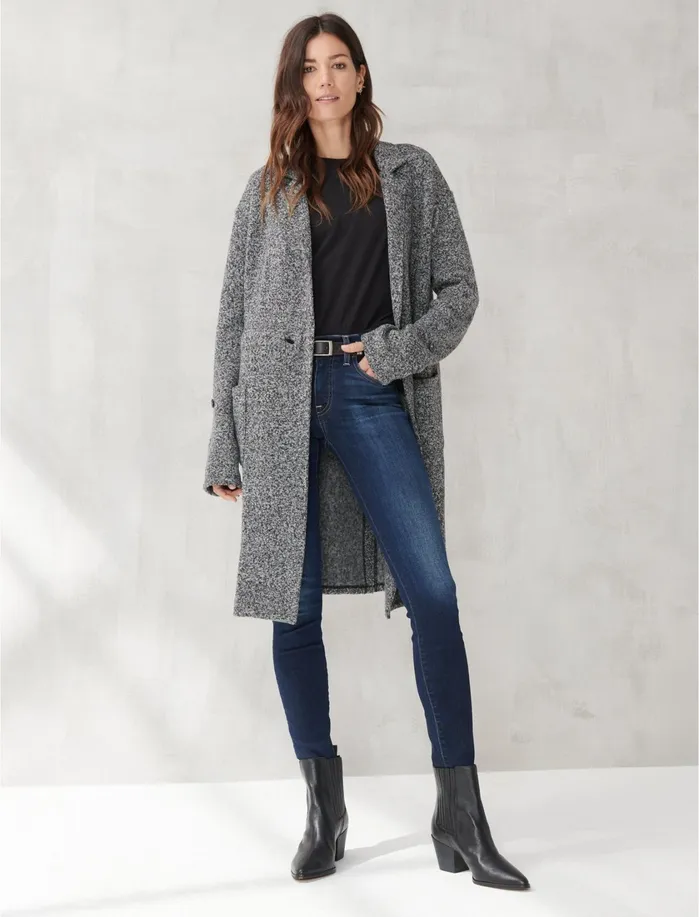 Jackets and Outerwear Women Lucky Brand KNIT TOP COAT Herringbone