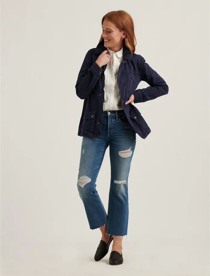 Jackets and Outerwear Women Lucky Brand Laurel Utility Jacket Navy