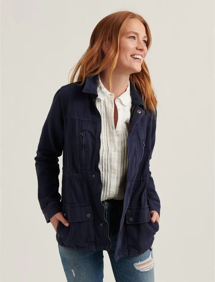 Jackets and Outerwear Women Lucky Brand Laurel Utility Jacket Navy