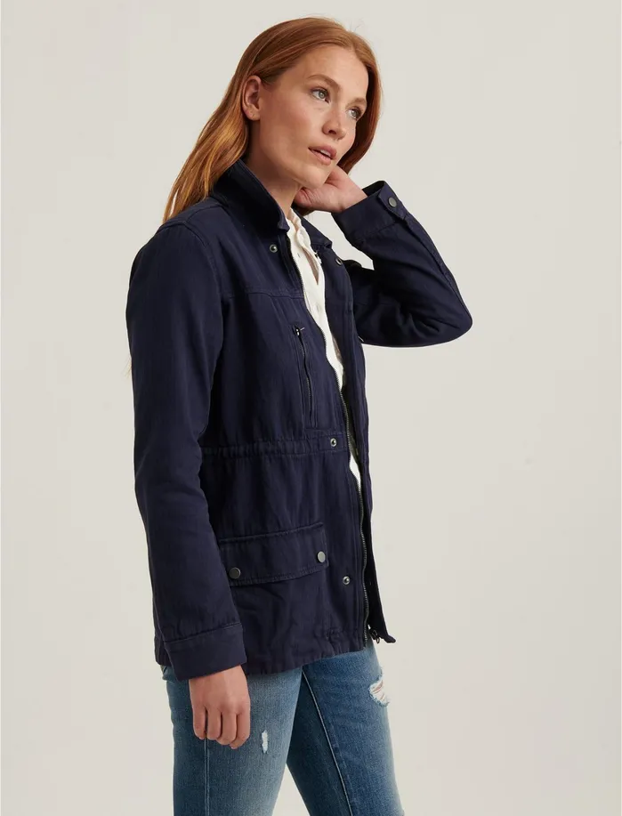 Jackets and Outerwear Women Lucky Brand Laurel Utility Jacket Navy