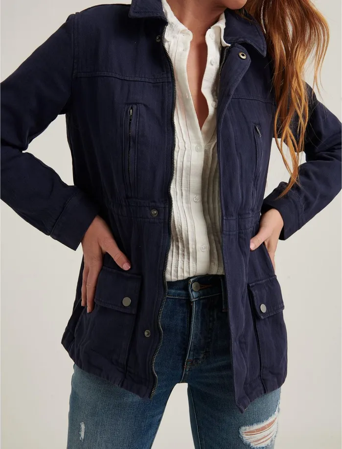 Jackets and Outerwear Women Lucky Brand Laurel Utility Jacket Navy