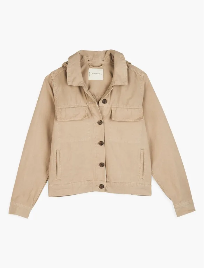 Jackets and Outerwear Women Lucky Brand Light Weight Canvas Utility Jacket Plaza Taupe Jackets and Outerwear Women Lucky Brand Light Weight Canvas Utility Jacket Plaza Taupe
