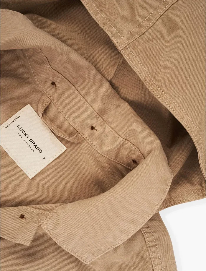 Jackets and Outerwear Women Lucky Brand Light Weight Canvas Utility Jacket Plaza Taupe