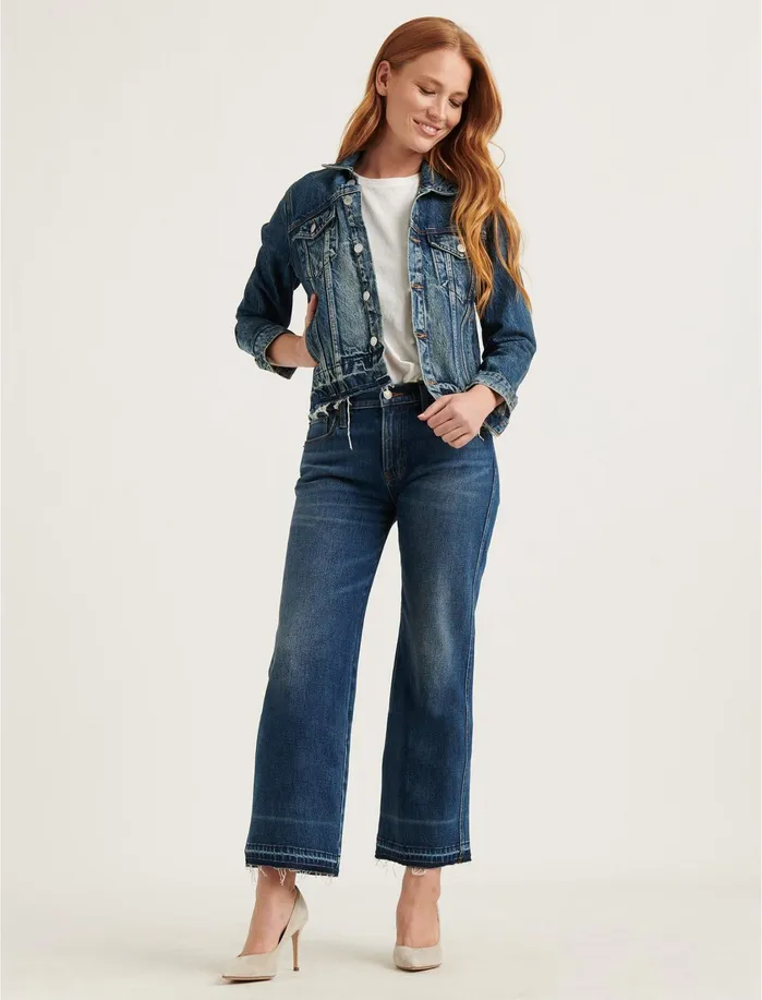 Jackets and Outerwear Women Lucky Brand Tomboy Denim Trucker Costa Rh