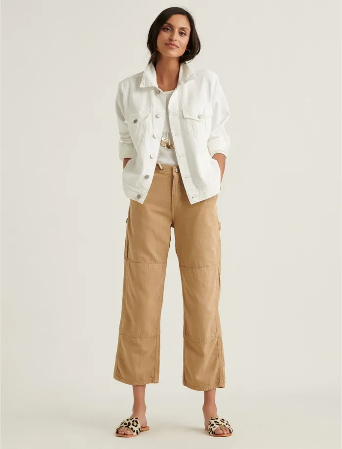 Jackets and Outerwear Women Lucky Brand Weekend Trucker Clean White