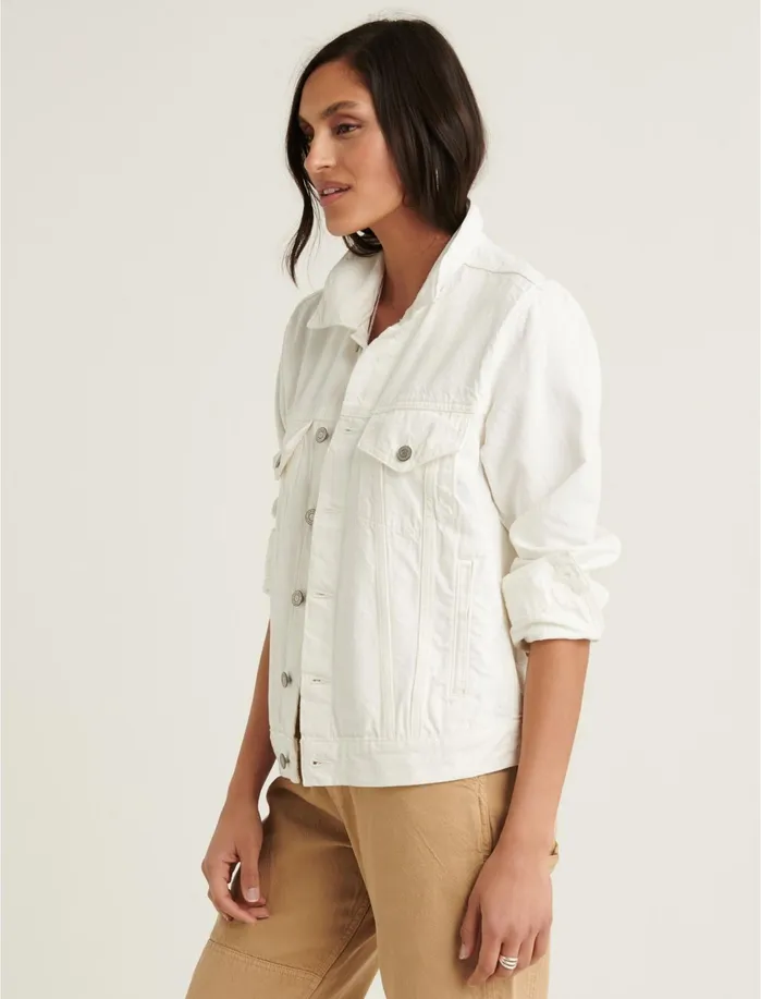 Jackets and Outerwear Women Lucky Brand Weekend Trucker Clean White