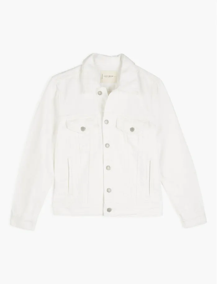 Jackets and Outerwear Women Lucky Brand Weekend Trucker Clean White