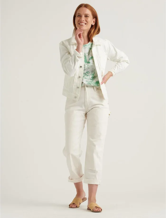 Jackets and Outerwear Women Lucky Brand Workwear Trucker Clean White