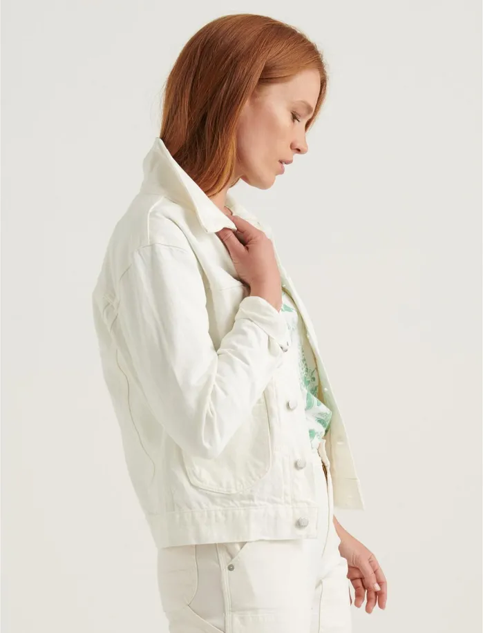 Jackets and Outerwear Women Lucky Brand Workwear Trucker Clean White