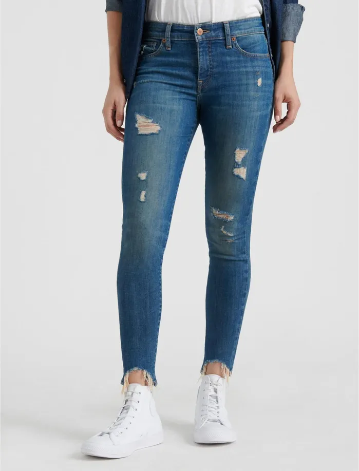Jeans Women Lucky Brand Ava Skinny Hollis Dest Chew