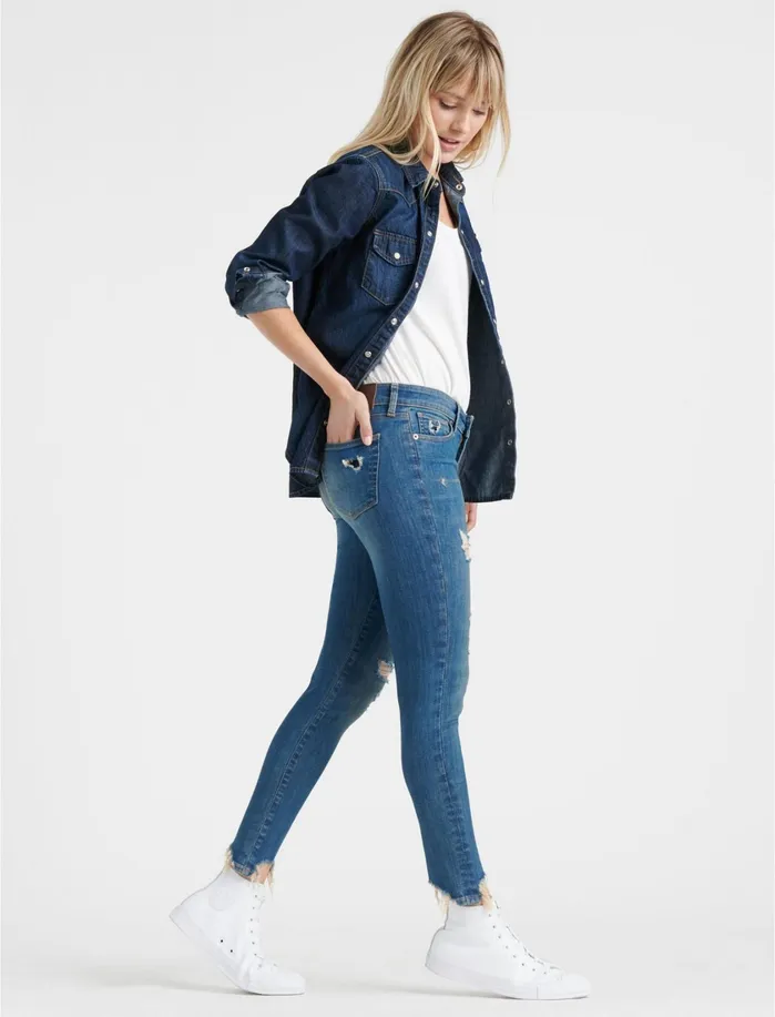 Jeans Women Lucky Brand Ava Skinny Hollis Dest Chew