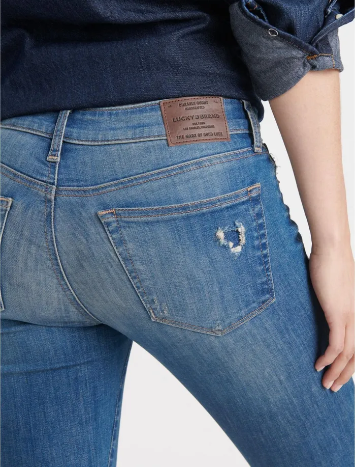 Jeans Women Lucky Brand Ava Skinny Hollis Dest Chew
