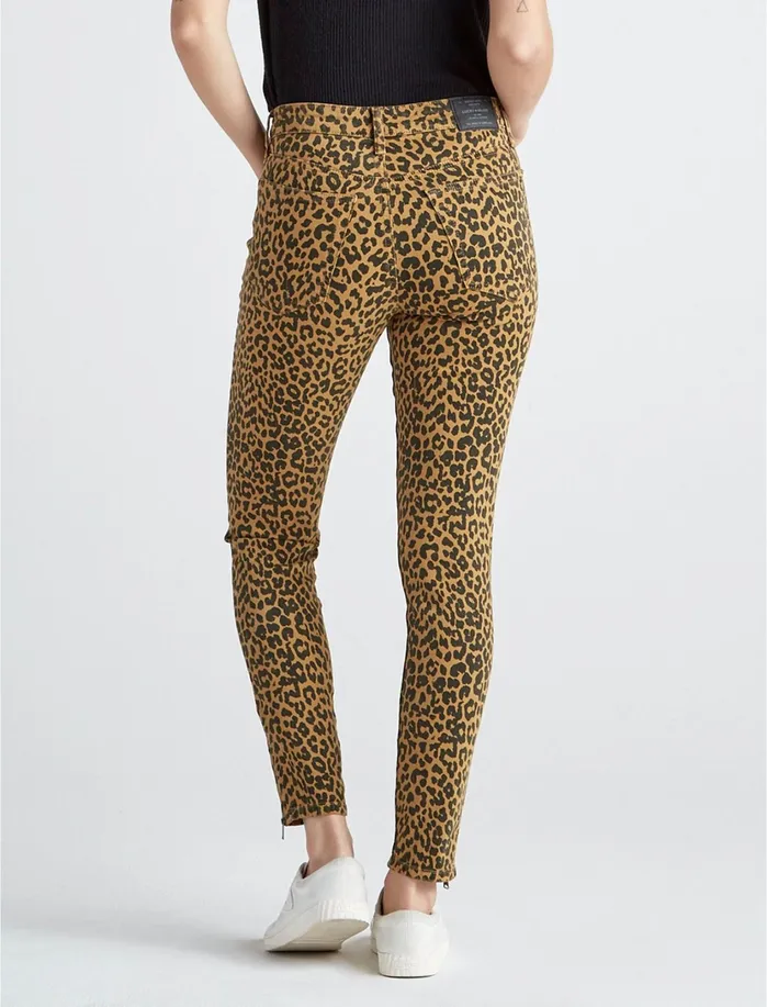 Jeans Women Lucky Brand Bridgette Skinny Leopard Blk Dijon