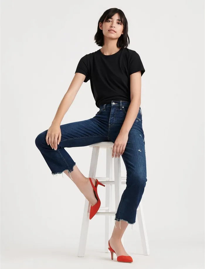 Jeans Women Lucky Brand High Rise Bridgette Crop Mini Boot Jean Cupid