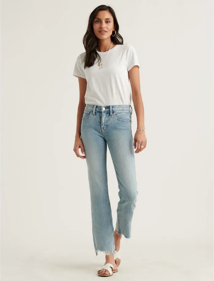 Jeans Women Lucky Brand Mid Rise Ava Crop Mini Boot Jean Big Surf Chew