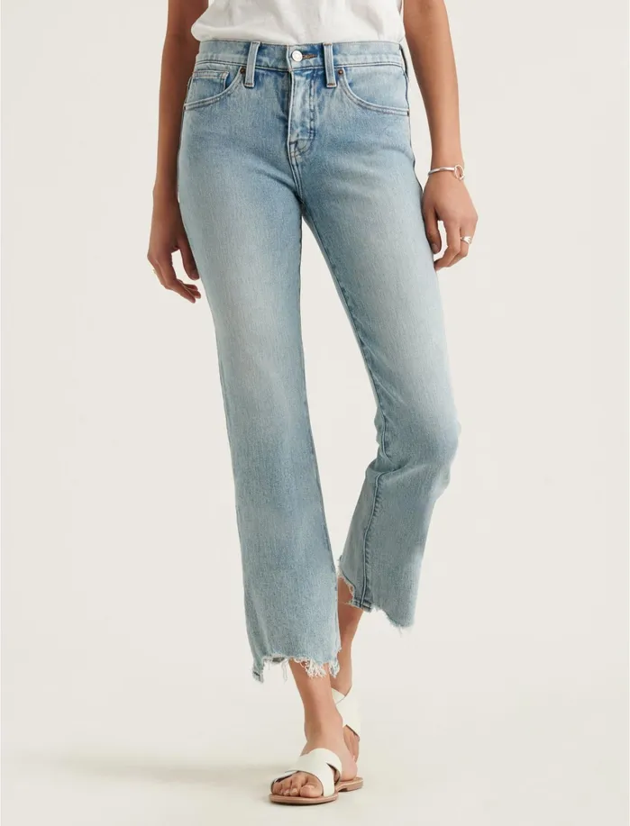 Jeans Women Lucky Brand Mid Rise Ava Crop Mini Boot Jean Big Surf Chew