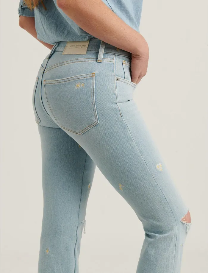 Jeans Women Lucky Brand Mid Rise Ava Crop Mini Boot Jean Luna Ct