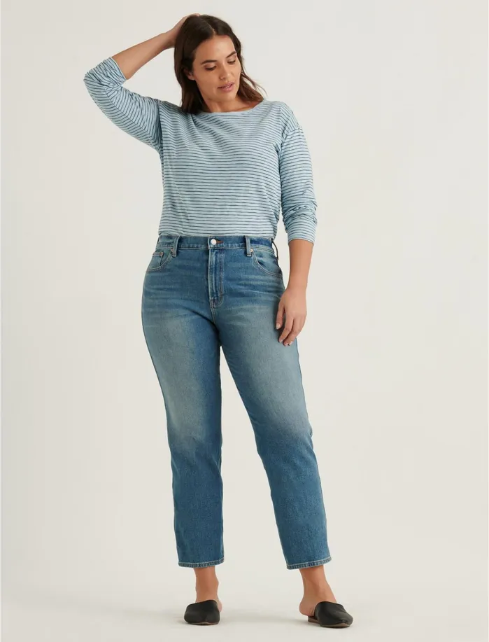 Jeans Women Lucky Brand Mid Rise Ava Crop Mini Boot Jean Luna Ct