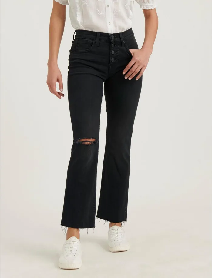 Jeans Women Lucky Brand Mid Rise Ava Crop Mini Boot Jean Magnetic Fray