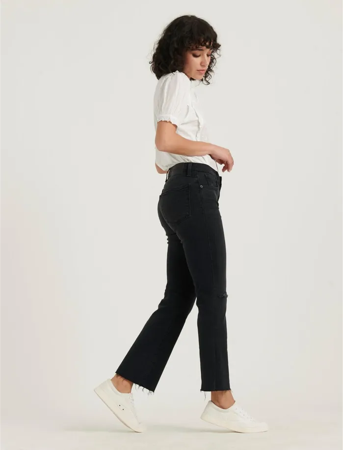 Jeans Women Lucky Brand Mid Rise Ava Crop Mini Boot Jean Magnetic Fray