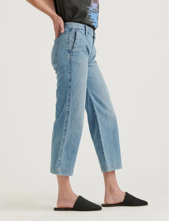 Jeans Women Lucky Brand Mid Rise Crop Wide Leg Garford