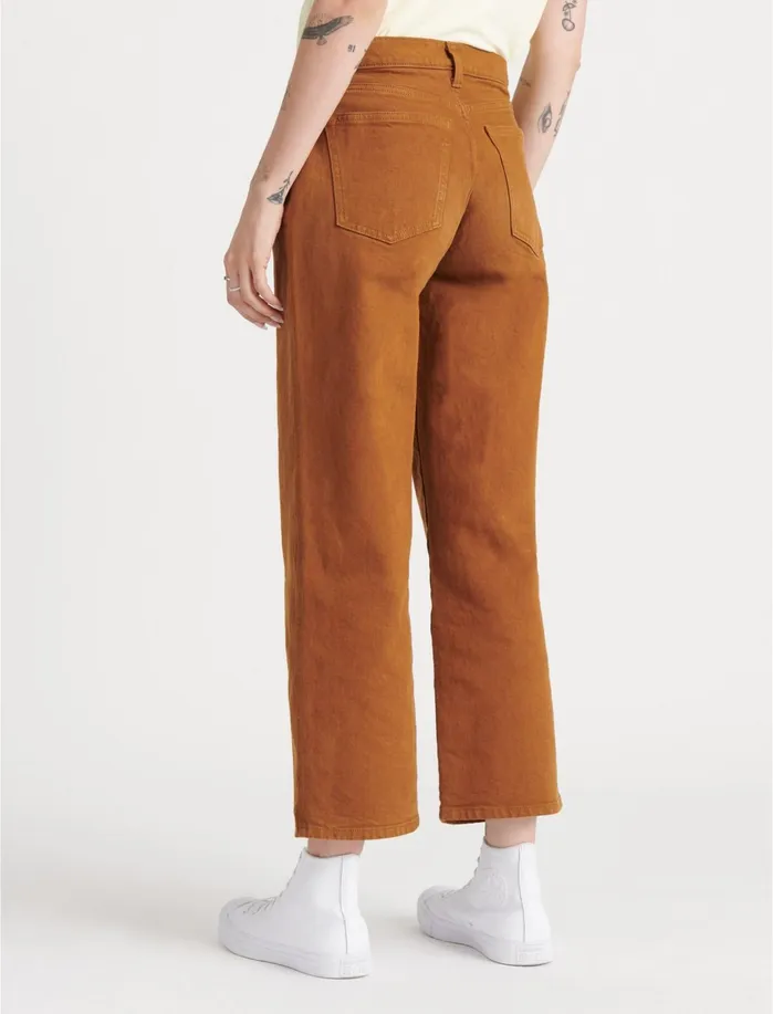 Jeans Women Lucky Brand Mid Rise Crop Wide Leg Jean Monks Robe