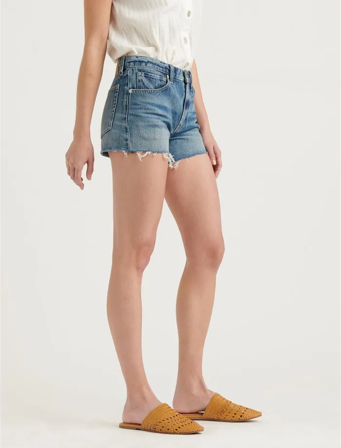 Jeans Women Lucky Brand Mid Rise Cut Off Jean Short Kings Canyon Fray