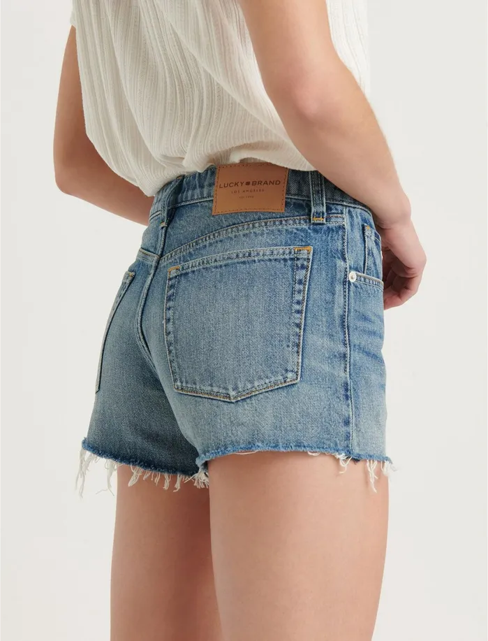Jeans Women Lucky Brand Mid Rise Cut Off Jean Short Kings Canyon Fray