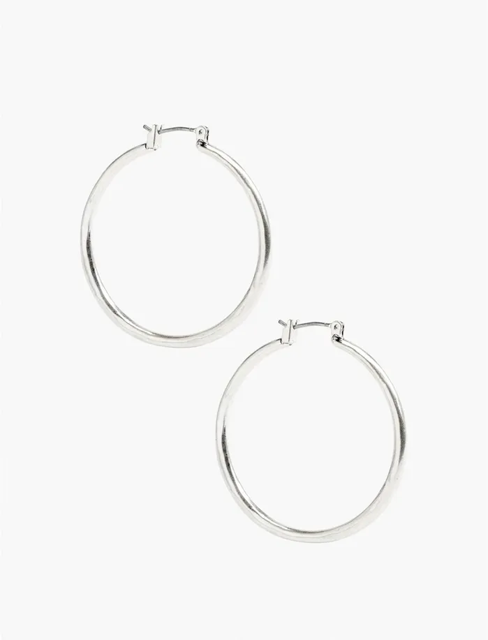 Jewelry Women Lucky Brand Basic Hoop Earrings Silver