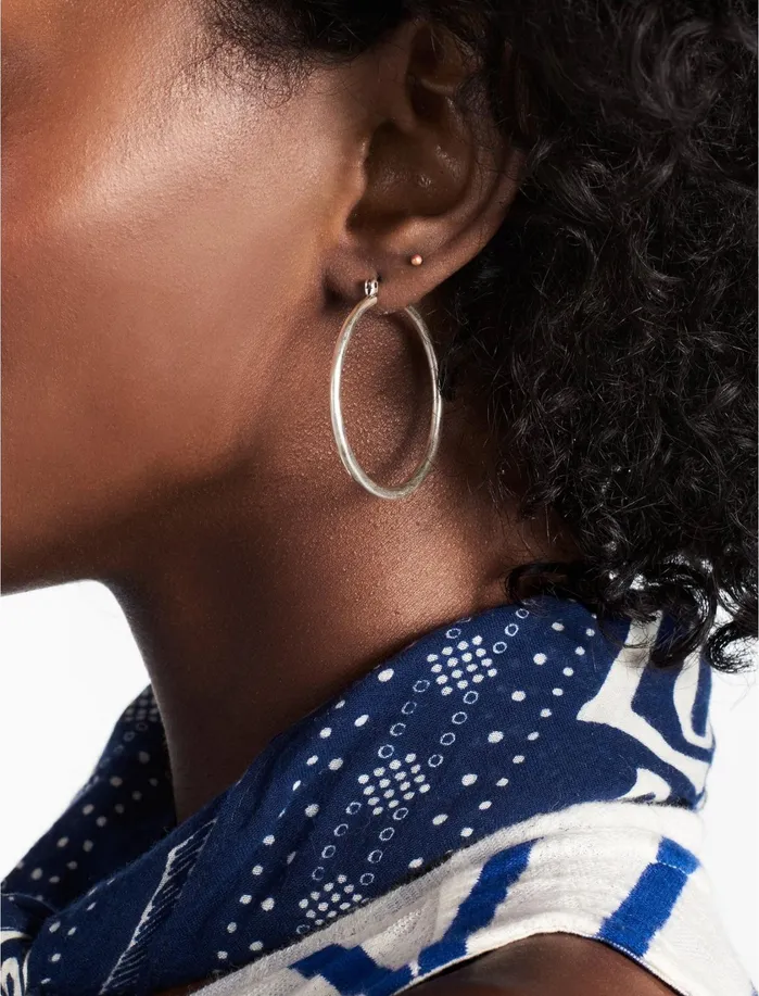 Jewelry Women Lucky Brand Basic Hoop Earrings Silver