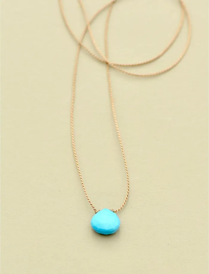 Jewelry Women Lucky Brand Britta Ambauen Turquoise Teardrop Necklace Gold