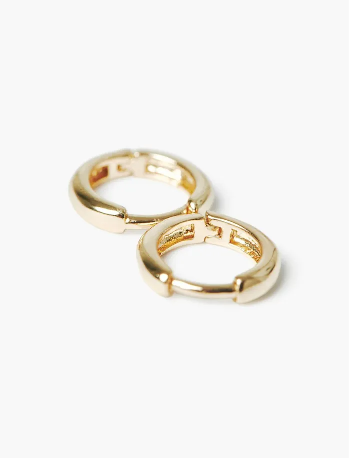 Jewelry Women Lucky Brand Gold Hoop Huggie Earrings Gold