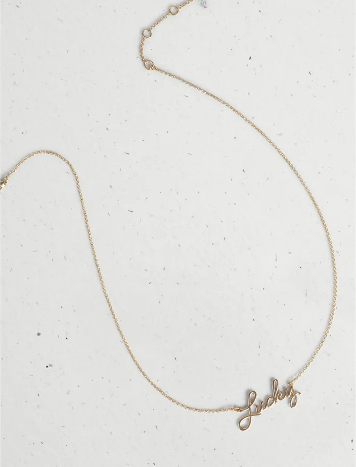 Jewelry Women Lucky Brand LUCKY NAME PLATE NECKLACE Gold