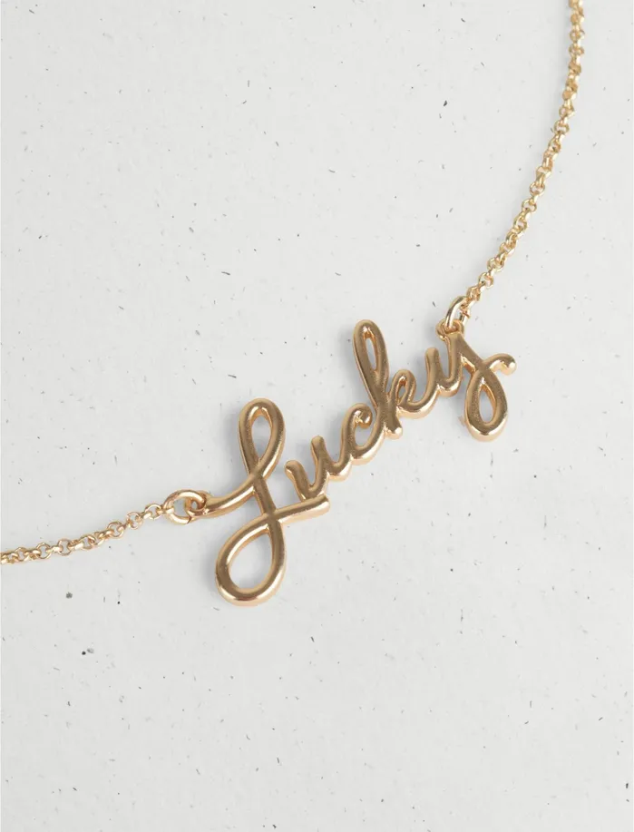 Jewelry Women Lucky Brand LUCKY NAME PLATE NECKLACE Gold