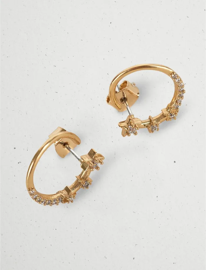 Jewelry Women Lucky Brand Pave Circle Stud Earrings Gold