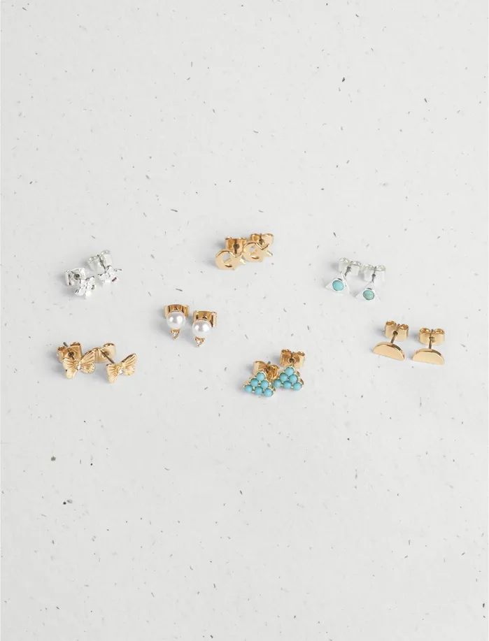 Jewelry Women Lucky Brand PINK SPRING STUD MULTI EARRING SET Two Tone