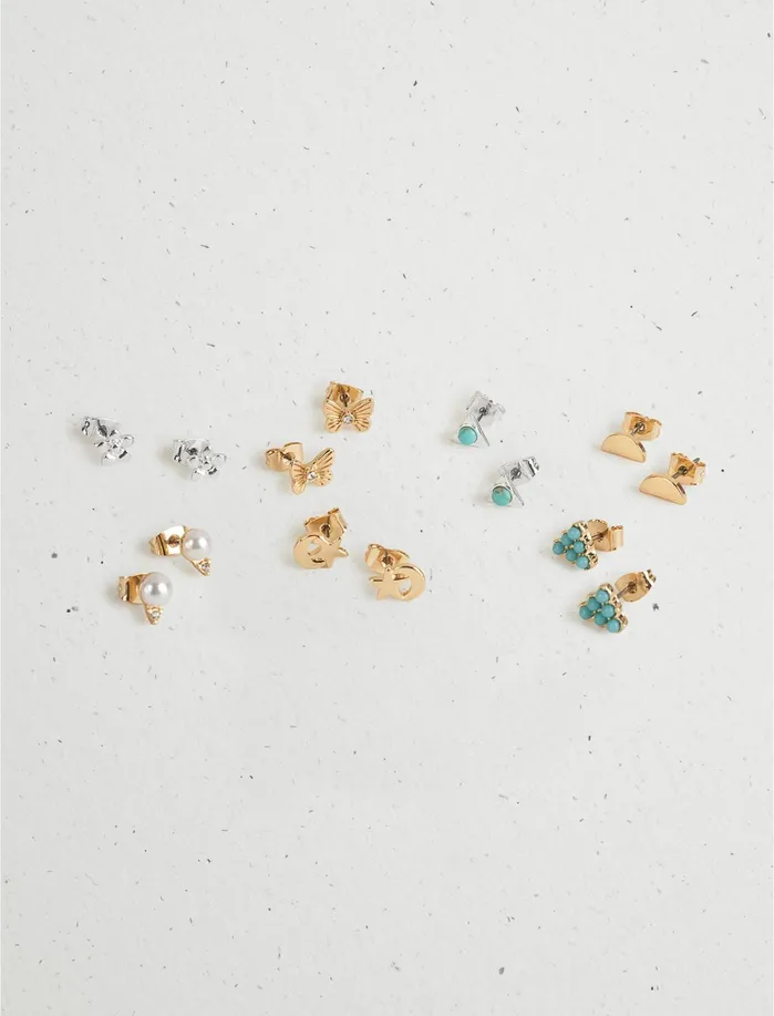 Jewelry Women Lucky Brand PINK SPRING STUD MULTI EARRING SET Two Tone